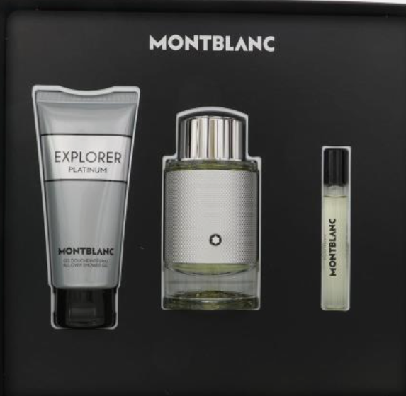 Mont Blanc Explorer Platinum 3 Piece Gift Set for men