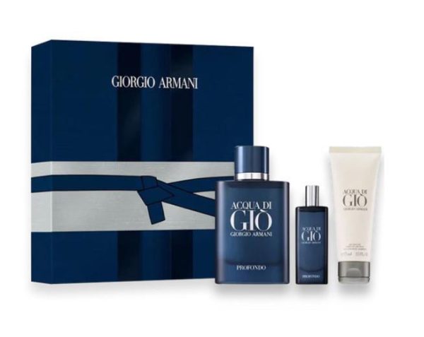Giorgio Armani Acqua Di Gio Profondo EDP 2.5 fl.oz. 3 Pieces Fragrance Gift Set for Men